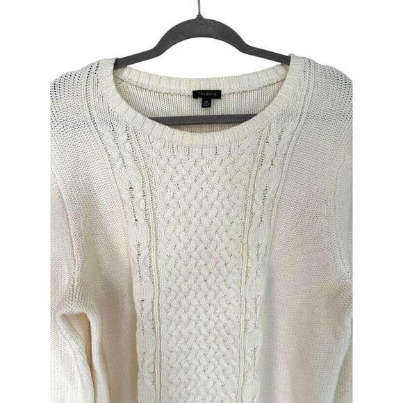 Talbots Sweater Womens SIze XL Cream Cable Knit Minimalist Neutral Office Casual - Picture 2 of 7